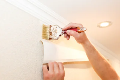 Pose de papier peint au Fenouiller — revêtements muraux et toiles de verre